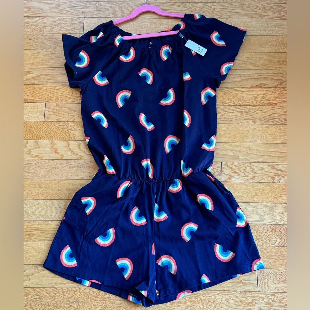 GAP navy blue romper with rainbows NWT size XXL